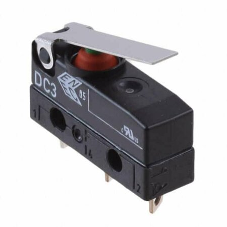 ZF ELECTRONICS Snap Acting/Limit Switch, Spdt, On-(On), Momentary, 0.1A, 30Vdc, 6Mm, Solder Terminal, Lever DC3C-A1LB